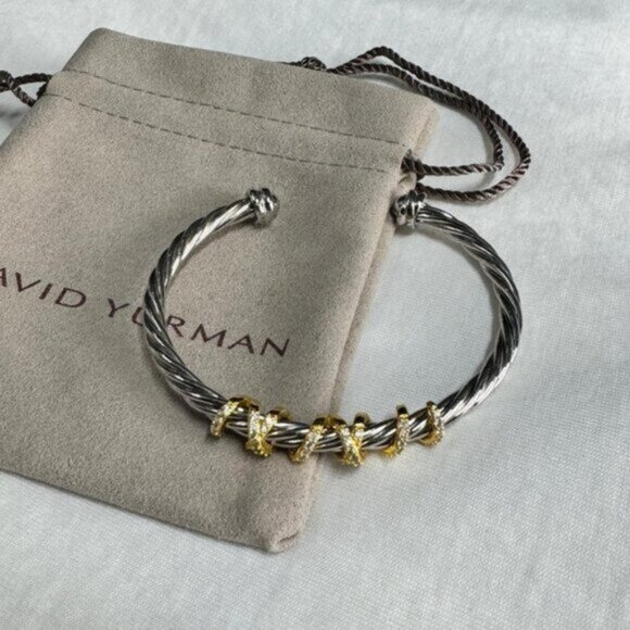 David Yurman Jewelry - David Yurman Two-Tone X Bracelet 4mm